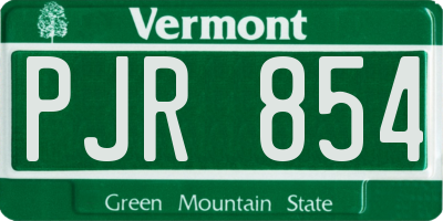 VT license plate PJR854