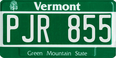 VT license plate PJR855