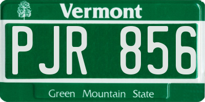 VT license plate PJR856