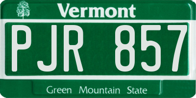 VT license plate PJR857