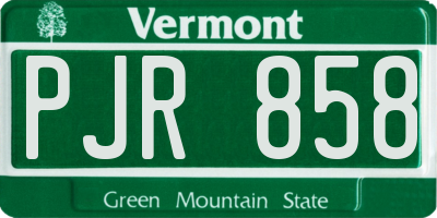 VT license plate PJR858