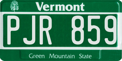 VT license plate PJR859