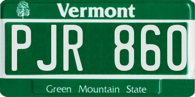 VT license plate PJR860