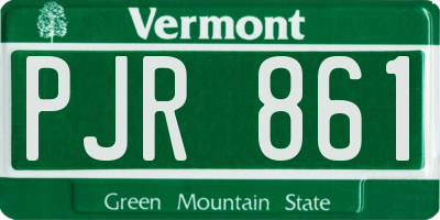 VT license plate PJR861