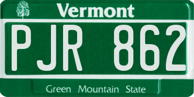VT license plate PJR862