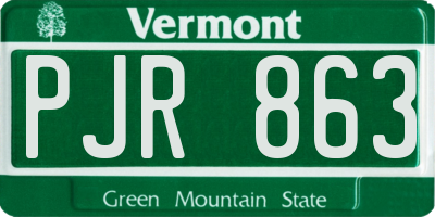 VT license plate PJR863