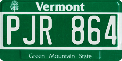 VT license plate PJR864