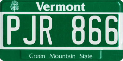 VT license plate PJR866