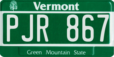 VT license plate PJR867