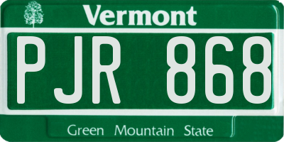 VT license plate PJR868