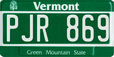 VT license plate PJR869