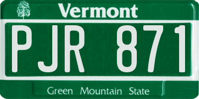 VT license plate PJR871