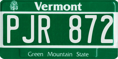 VT license plate PJR872