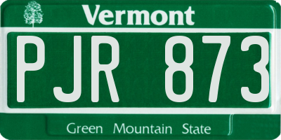 VT license plate PJR873