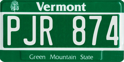 VT license plate PJR874