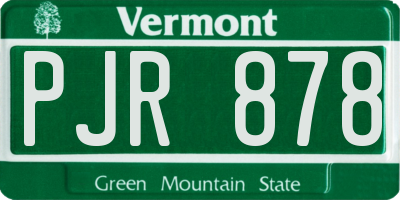 VT license plate PJR878