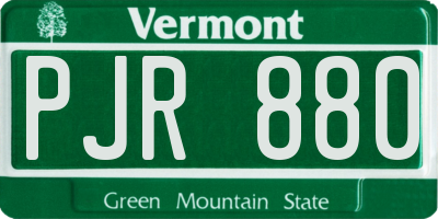 VT license plate PJR880