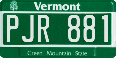 VT license plate PJR881