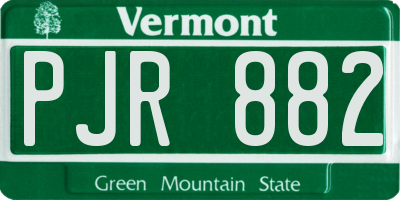 VT license plate PJR882