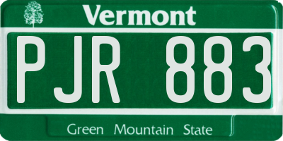 VT license plate PJR883
