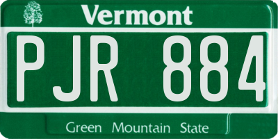 VT license plate PJR884
