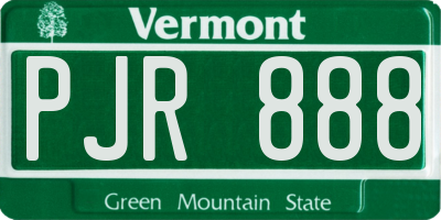 VT license plate PJR888
