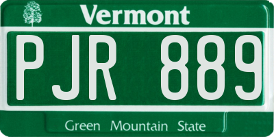 VT license plate PJR889