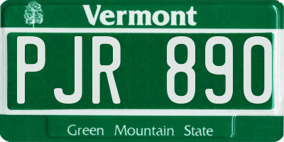 VT license plate PJR890