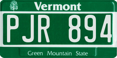 VT license plate PJR894