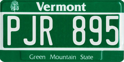 VT license plate PJR895