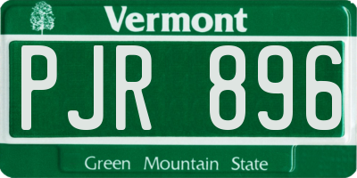 VT license plate PJR896