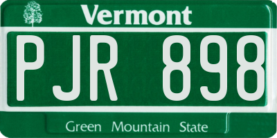 VT license plate PJR898