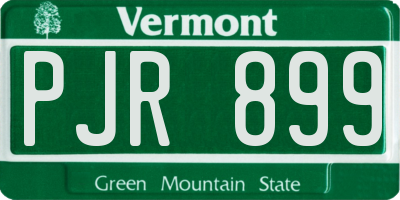 VT license plate PJR899