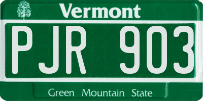 VT license plate PJR903