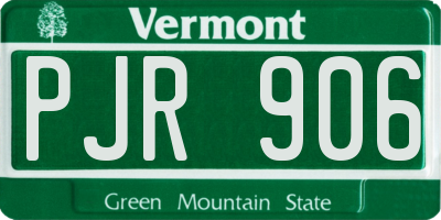 VT license plate PJR906