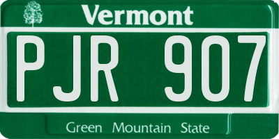 VT license plate PJR907