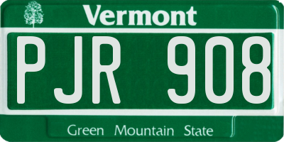 VT license plate PJR908