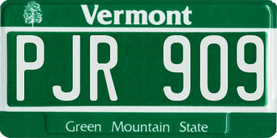 VT license plate PJR909