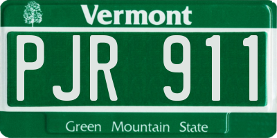 VT license plate PJR911