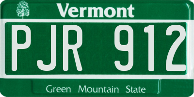 VT license plate PJR912
