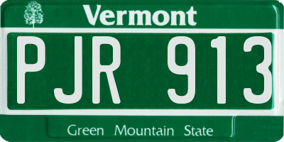VT license plate PJR913