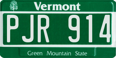 VT license plate PJR914