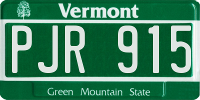 VT license plate PJR915