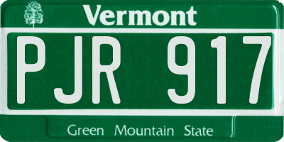 VT license plate PJR917