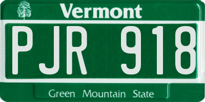 VT license plate PJR918
