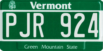 VT license plate PJR924