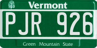 VT license plate PJR926