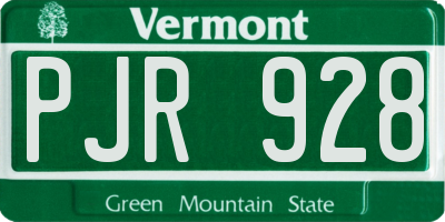 VT license plate PJR928