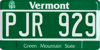 VT license plate PJR929