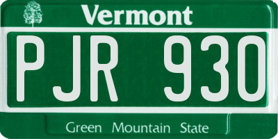 VT license plate PJR930